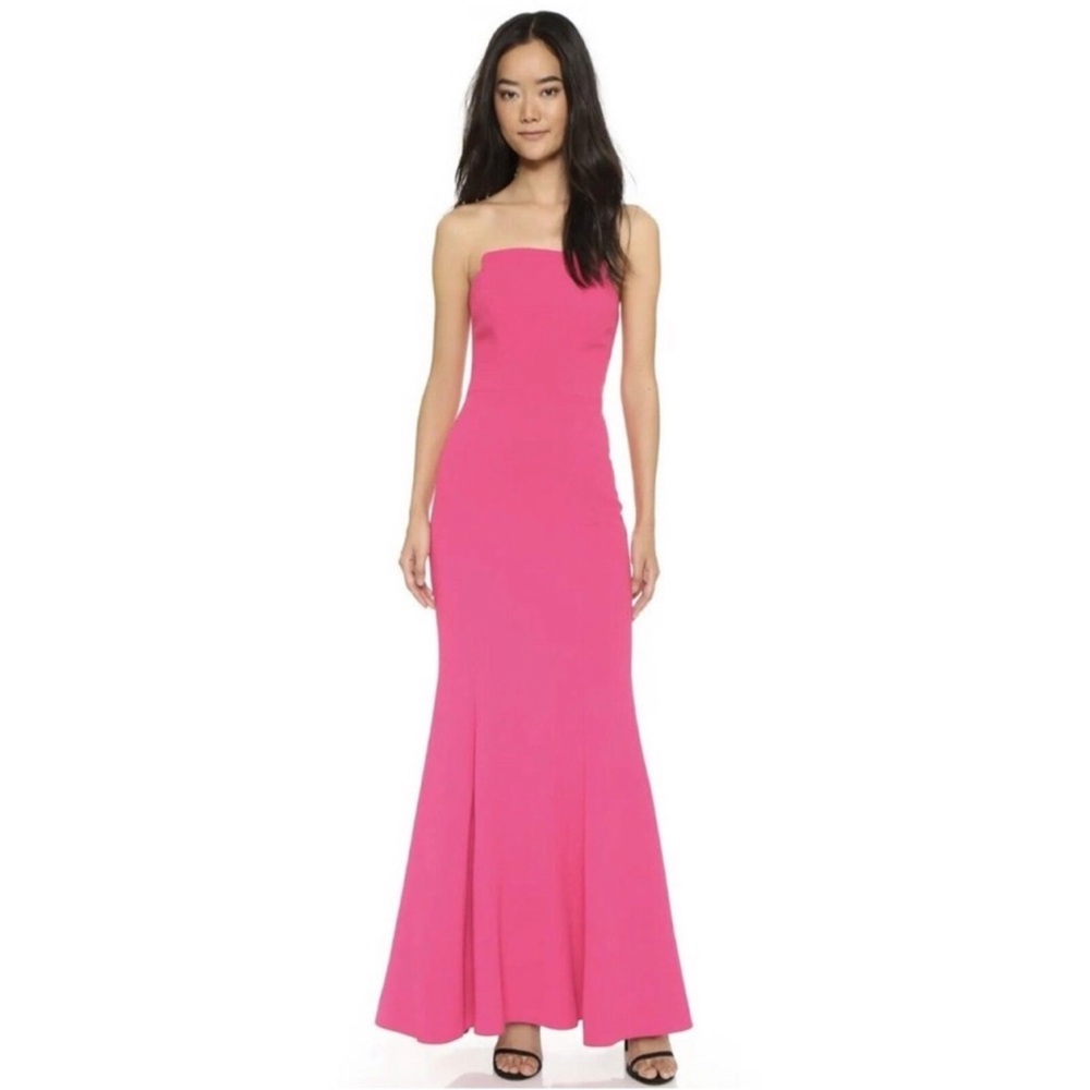 JILL STUART  Pink Crepe Notched Strapless Mermaid Dress Size 12